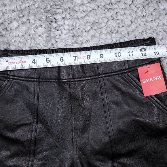 Spanx Leather Like Jogger Size Small Black High Rise Faux 20283R Pull On - Picture 7 of 9